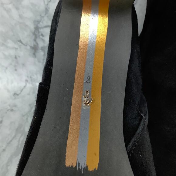 Sam Edelman Womens 8M Black Suede Saige Ankle Boots Block Heels P41-5 - Picture 9 of 10